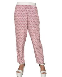 Antonio Marras White Printed Techno Crepe De Chine Trousers