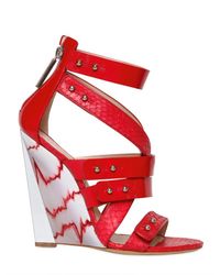 Casadei Red Patent Strappy Wedges
