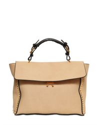 Marni | Natural Studded Brushed Leather Top Handle | Lyst