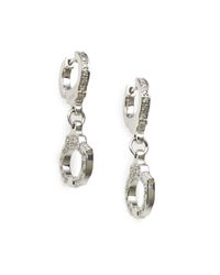 Sydney Evan | Metallic Diamond 14k White Gold Handcuff Earrings | Lyst