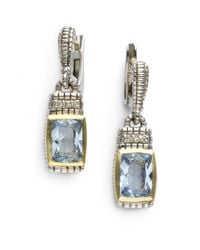 Judith Ripka | Metallic Diamond Blue Quartz Drop Earrings | Lyst