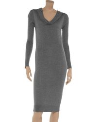 Farhi by Nicole Farhi Gray Bamboo and Cashmere Blend Sweater Dress