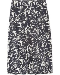 Farhi by Nicole Farhi Blue Printed Silk Skirt