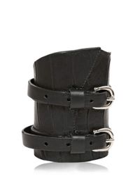 Balmain | Black Crocodile Calfskin Buckle Bracelet for Men | Lyst