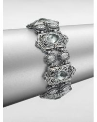 Konstantino | Metallic Prasiolite Sterling Silver Medallion Link Bracelet | Lyst