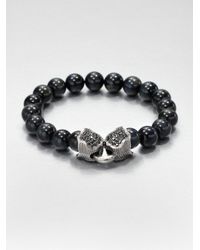 Stephen Webster | Black Tigers Eye Beaded Bracelet for Men | Lyst