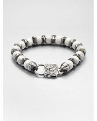 Stephen Webster | White Sterling Howlite Beaded Bracelet for Men | Lyst