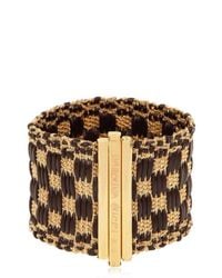 Carolina Bucci | Metallic Woven Checked Leather Bracelet | Lyst