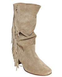 Strategia Natural Suede Fringed Boots