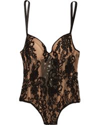 Rosamosario Black Sculpted Venus Underwired Lace Bodysuit