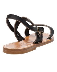 k jacques black sandals