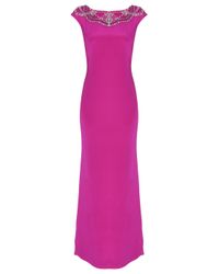 Notte by Marchesa | Purple Embroidered Bateau Gown | Lyst