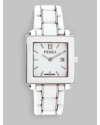 Fendi | White Ceramic Square Case Watch | Lyst