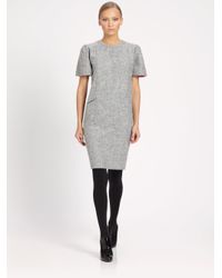 Fendi | Gray Tweed Piping Dress | Lyst