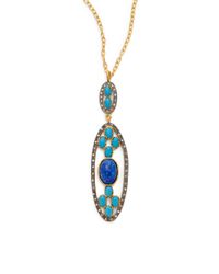 Kevia | Metallic Turquoise Lapis Oval Pendant Necklace | Lyst