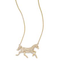 Sydney Evan | Metallic Diamond Horse Pendant Necklace | Lyst