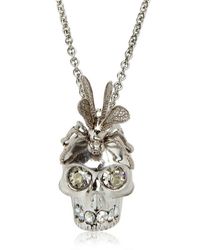 Alexander McQueen | Metallic Skull Dragonfly Swarovski Necklace | Lyst