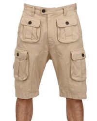 DSquared² | Natural Dyed Military Cargo Cotton Canvas Shorts for Men | Lyst