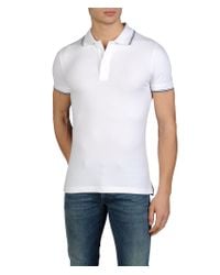 Armani Jeans | White Short Sleeve Fitted Polo Shirt for Men | Lyst