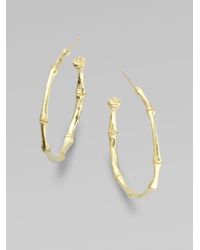 Dominique Cohen | Metallic 18k Gold Bamboo Hoop Earrings | Lyst