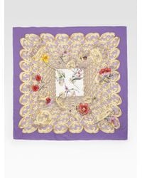 Gucci | Purple Silk Magic Box Foulard Scarf | Lyst