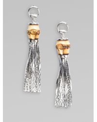 Gucci | Metallic Sterling Silver Bamboo Earrings | Lyst