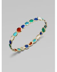 Ippolita | Metallic Polished Rock Candy Semi-precious Multi-stone & 18k Yellow Gold All-around Bangle Bracelet | Lyst