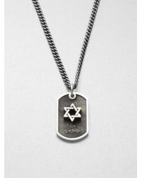 King Baby Studio | Metallic Sterling Silver Star Of David Dog Tag Necklace | Lyst
