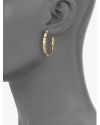 Michael Kors | Metallic Rivet Accented Hoop Earringsgoldtone | Lyst