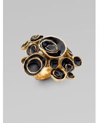 Saint Laurent | Black Arty Flower Ring | Lyst