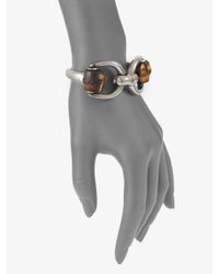Gucci | Metallic Bamboo Horsebit Sterling Silver Bracelet | Lyst