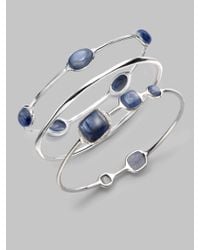 Ippolita | Blue Sterling Silver Kyanite Cabochone Bangle Bracelet | Lyst