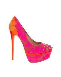 Kg by kurt geiger Kg Kactus Furo Studded Platform Shoes in Pink | Lyst