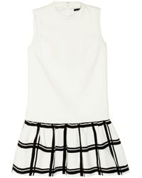 Tibi White Checked Cotton-crepe Dress