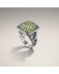 John Hardy | Green Large Cushion Woven Shank Ring | Lyst
