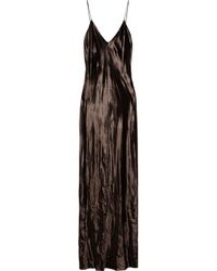 T By Alexander Wang | Metallic Panne Velvet Cami Long Dress | Lyst