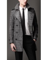 Burberry | Gray Brushed Melange Wool Car Coat for Men | Lyst