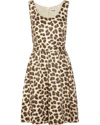 Alice by temperley Leopard Print Cotton Mini Dress in Natural | Lyst
