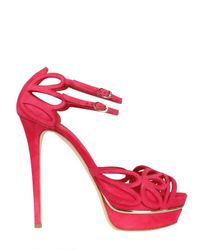 Le Silla | Red 140mm Suede Cut Out Sandals | Lyst
