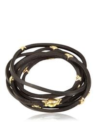 Tomasz Donocik | Black Gold Stars Leather Wrap Bracelet | Lyst
