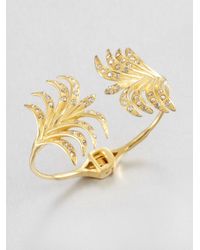 Ca&Lou | Metallic Palm Open Bangle Bracelet | Lyst
