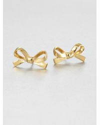 kate spade new york | Metallic Skinny Mini Bow Stud Earrings | Lyst