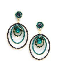 Sparkling Sage | Green Oval Bulls Eye Earrings | Lyst