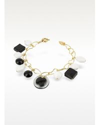 Antica Murrina - Black Coco Murano Glass Beads Charm Bracelet - Lyst