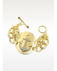 Juicy Couture - Metallic Double Chain Anchor Bracelet - Lyst