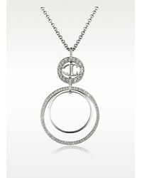 Just Cavalli - Metallic Rolly Crystal Logo Pendant Necklace - Lyst