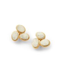 Kara Ross | Oval Druzy Cluster Earrings White | Lyst