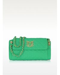 Moschino - Love Moschino Green Quilted Eco Leather Shoulder Bag - Lyst
