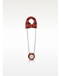 Sonia Rykiel - Black Striped Safety Pin Brooch - Lyst