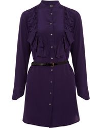 Lyst - Mcq Ruffled Shirt Dress in Purple